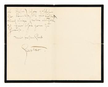 Lettre Autographe Signée, En Allemand, à Sa Mère by 
																			Gustav Klimt